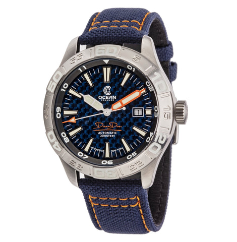 Ocean Crawler Dream Diver - Blue Carbon Fiber - Ocean Crawler Watch Co.