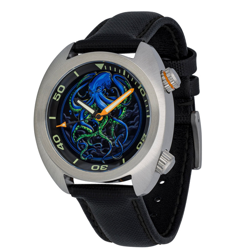 Ocean Crawler Great Lakes Diver - Ceramic-Enamel Kraken Dial - Ocean Crawler Watch Co.