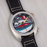 Ocean Crawler Great Lakes Diver - Fordite - Unique piece - Crimson Raceway - Ocean Crawler Watch Co.