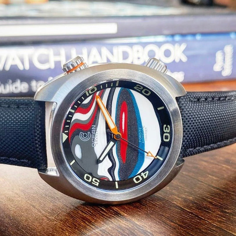 Ocean Crawler Great Lakes Diver - Prototype - Fordite - Ocean Crawler Watch Co.