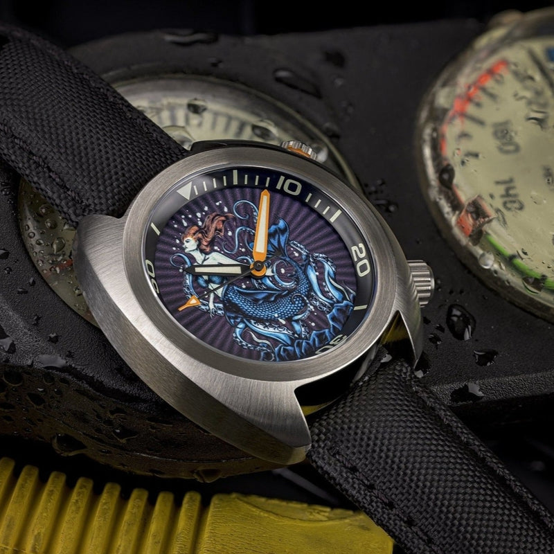 Ocean Crawler Great Lakes Prototype - Mermaid Dial - Ocean Crawler Watch Co.