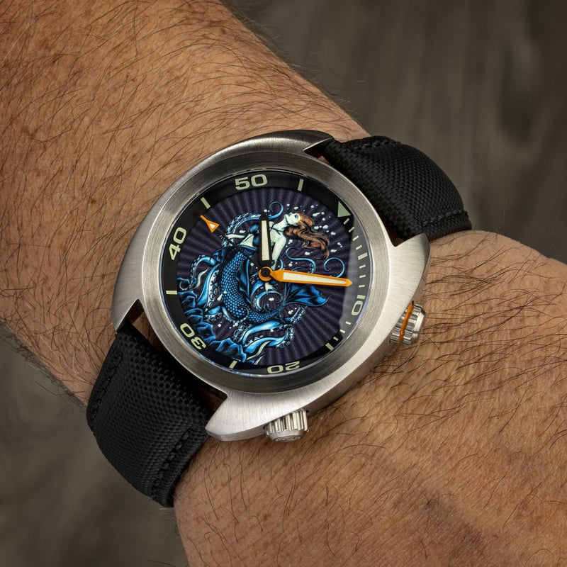 Ocean Crawler Great Lakes Prototype - Mermaid Dial - Ocean Crawler Watch Co.