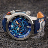 Ocean Crawler Kraken vs. Neptune - Blue/Blue - Prototype - Ocean Crawler Watch Co.