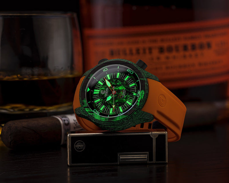 Ocean Crawler Lumed Carbon Fiber Prototype - Lumed Carbon Dial - Ocean Crawler Watch Co.
