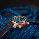 Ocean Crawler Neptune Mythic Battle 2023 - Blue Strap/Orange Case Ring - Ocean Crawler Watch Co.