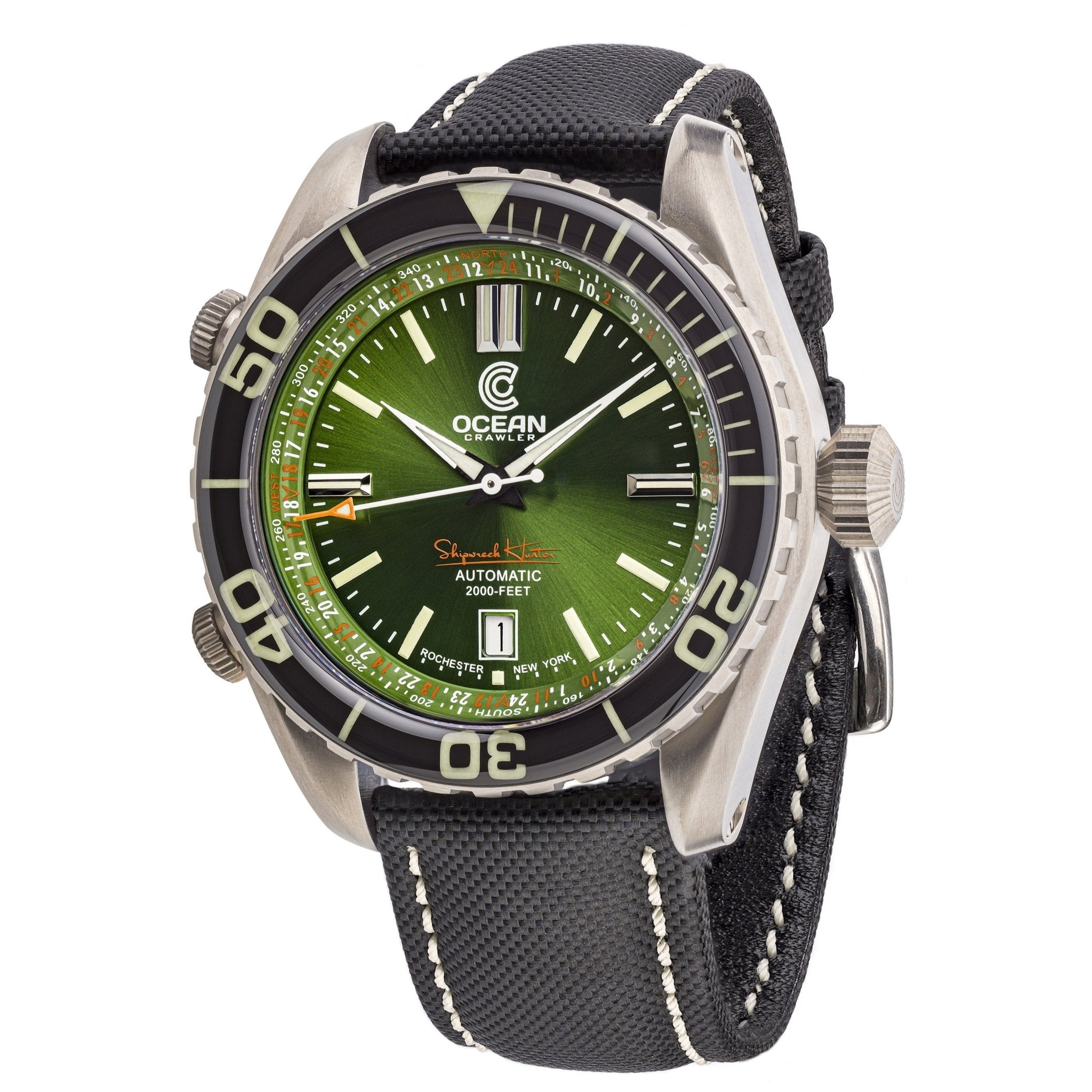 Ocean Crawler Ocean Navigator 45 - Green - Ocean Crawler Watch Co.