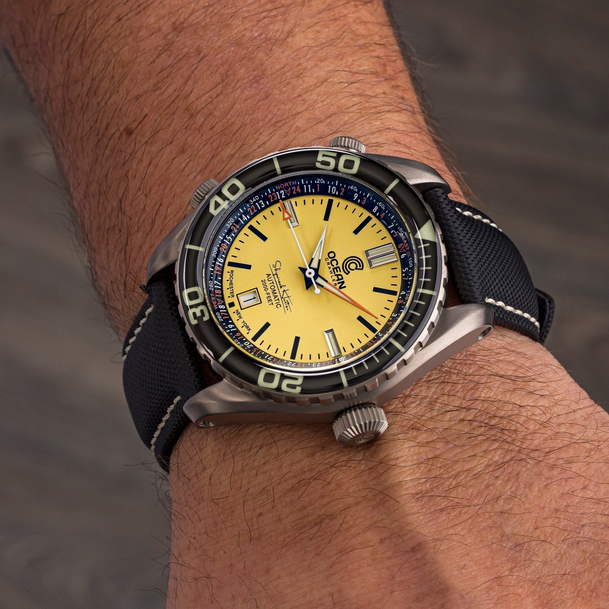 Ocean Crawler Ocean Navigator 45 - Yellow - Ocean Crawler Watch Co.