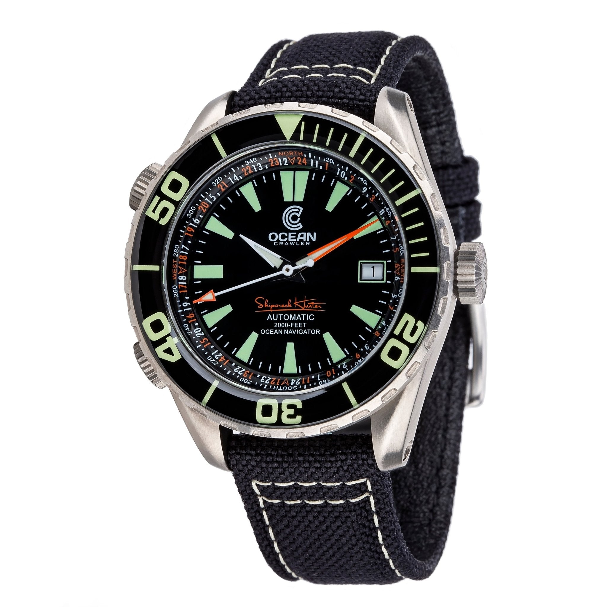 Ocean Crawler Ocean Navigator - Black - Ocean Crawler Watch Co.