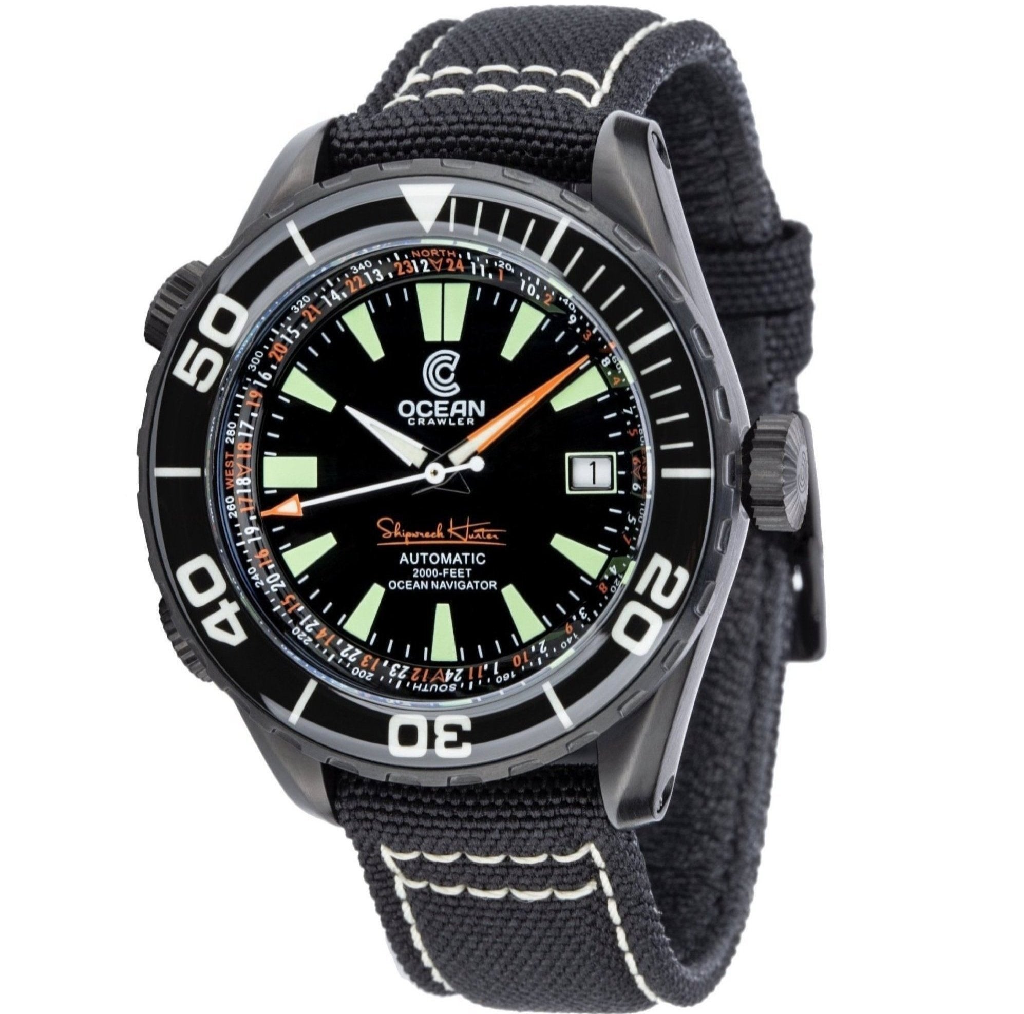 Ocean Crawler Ocean Navigator - DLC - Black - Ocean Crawler Watch Co.