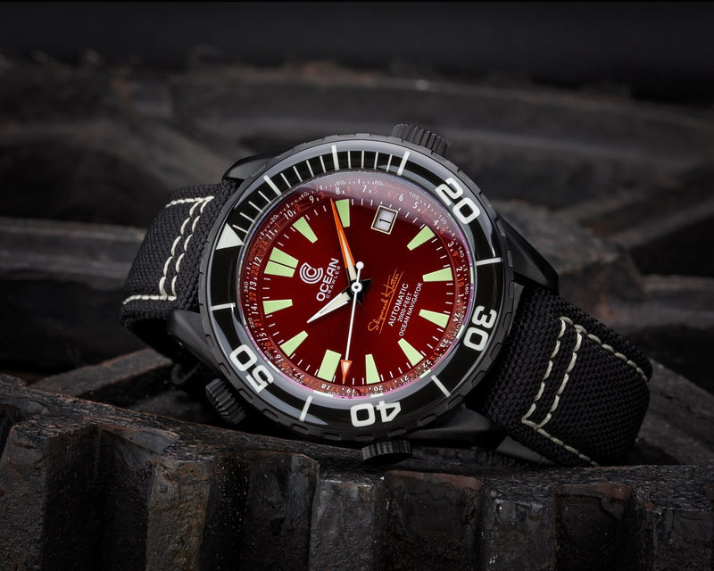 Ocean Crawler Ocean Navigator - DLC - Red - Ocean Crawler Watch Co.
