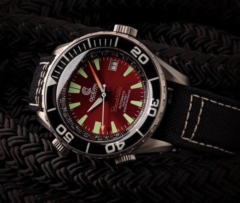 Ocean Crawler Ocean Navigator - Red - Preorder - Ocean Crawler Watch Co.