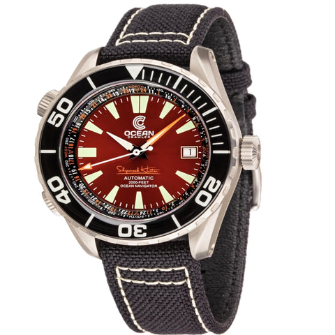 Ocean Crawler Ocean Navigator - Red - Preorder - Ocean Crawler Watch Co.