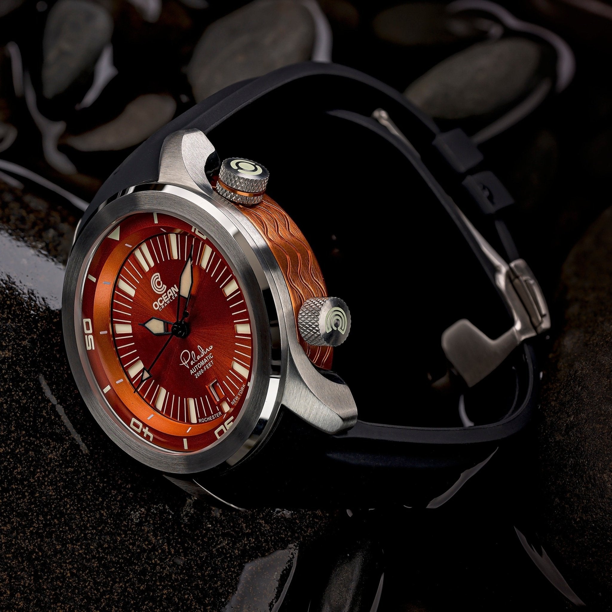 Ocean Crawler Paladino WaveMaker Orange/Black - Ocean Crawler Watch Co.