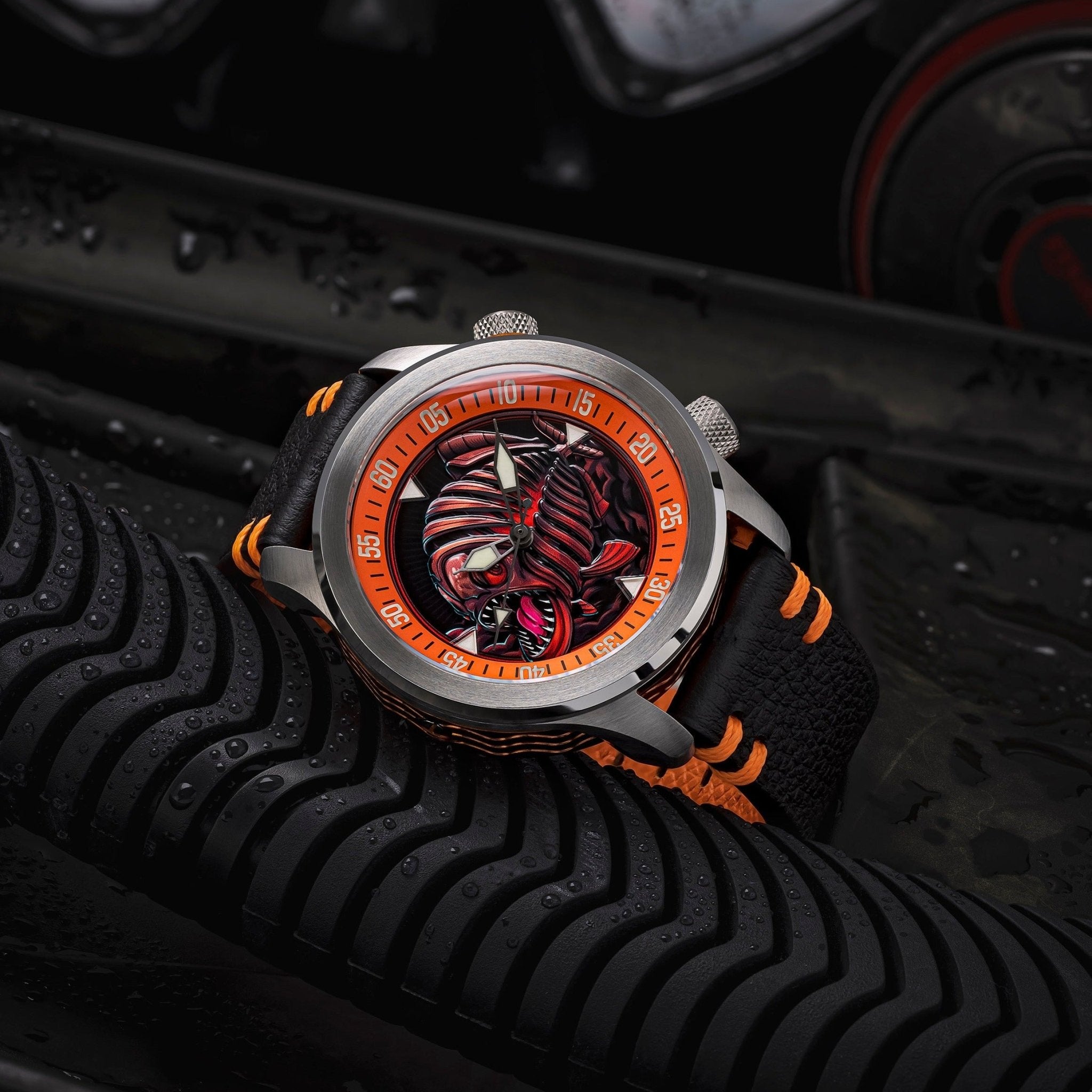 Ocean Crawler Piranha - Orange - Preorder - Ocean Crawler Watch Co.