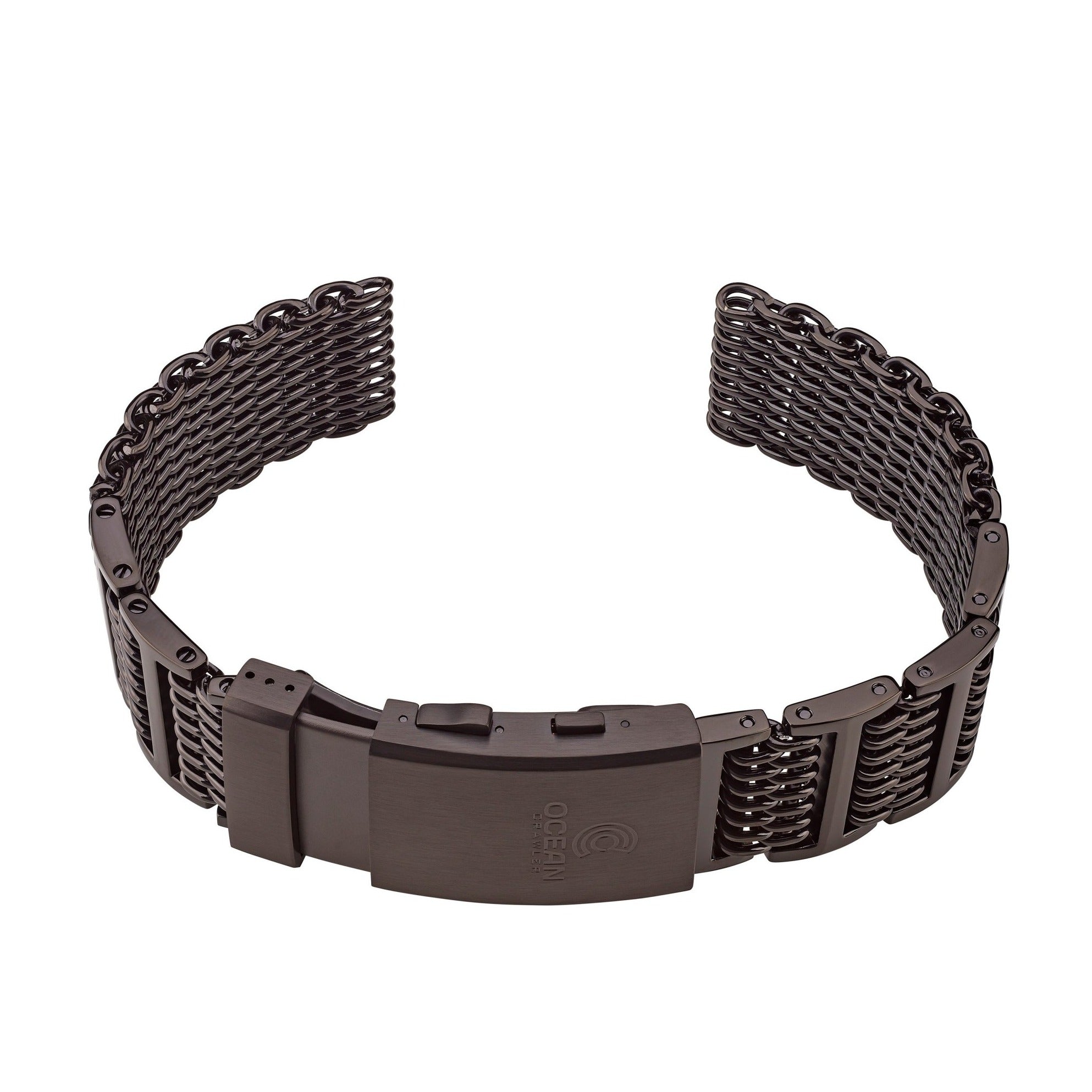 Ocean Crawler Shark Mesh With Ratchet Extension Clasp - DLC - 22m - Ocean Crawler Watch Co.