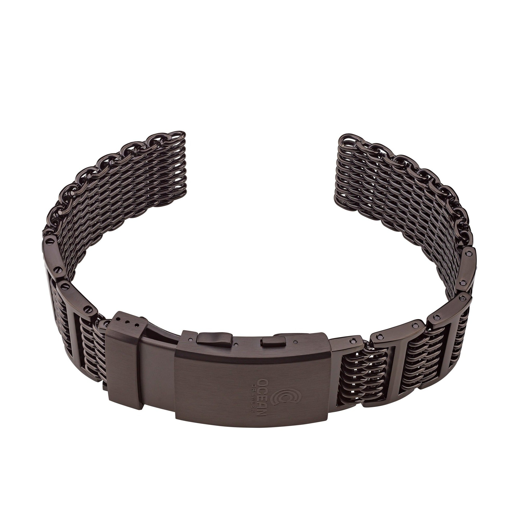 Ocean Crawler Shark Mesh With Ratchet Extension Clasp - DLC - 22m – Ocean  Crawler Watch Co.