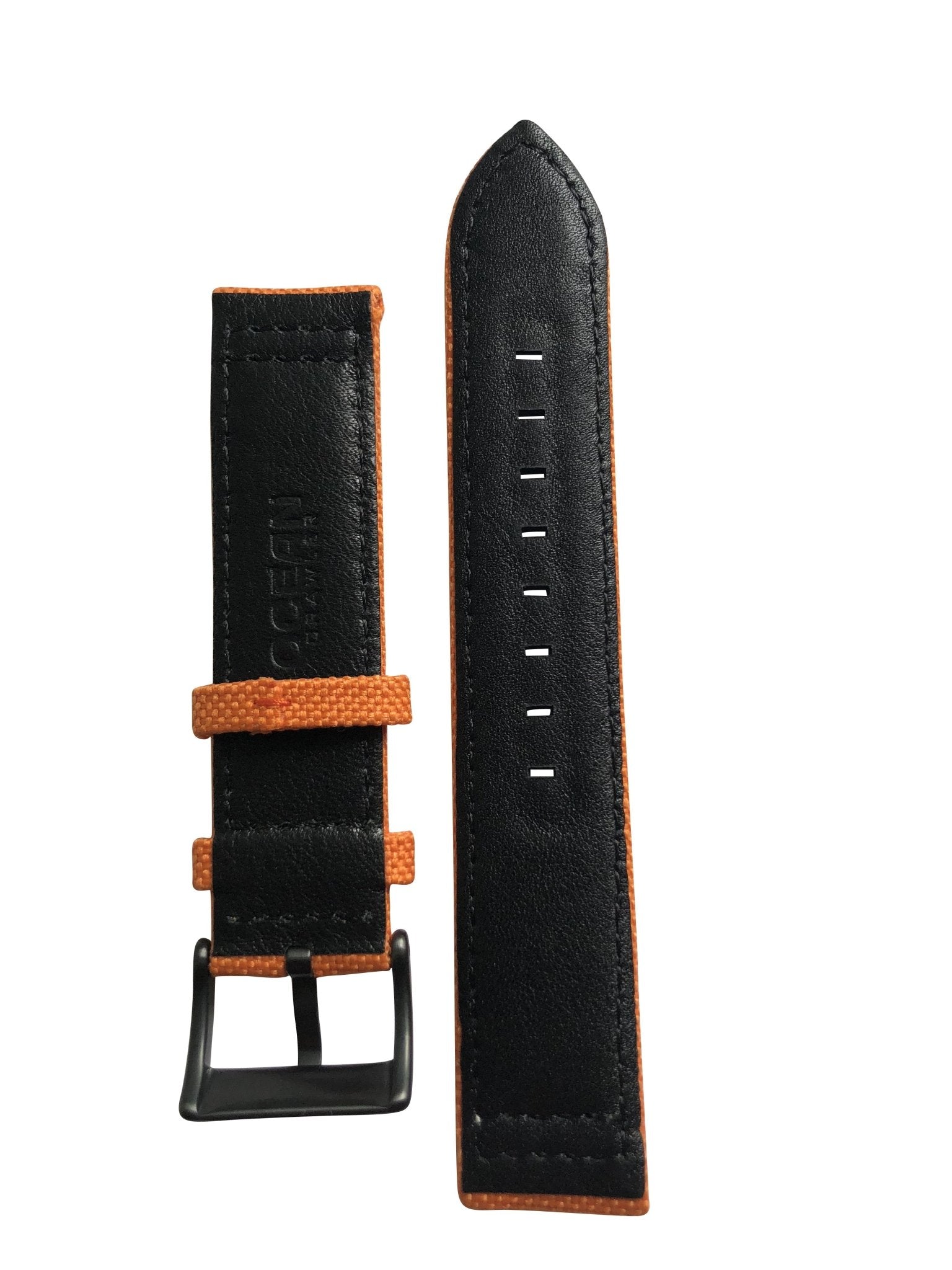 Orange canvas strap with signed PVD buckle for the Ocean Navigator - 20mm - Ocean Crawler Watch Co.