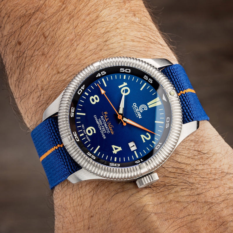 Orange/Blue NATO Strap - Ocean Crawler Watch Co.