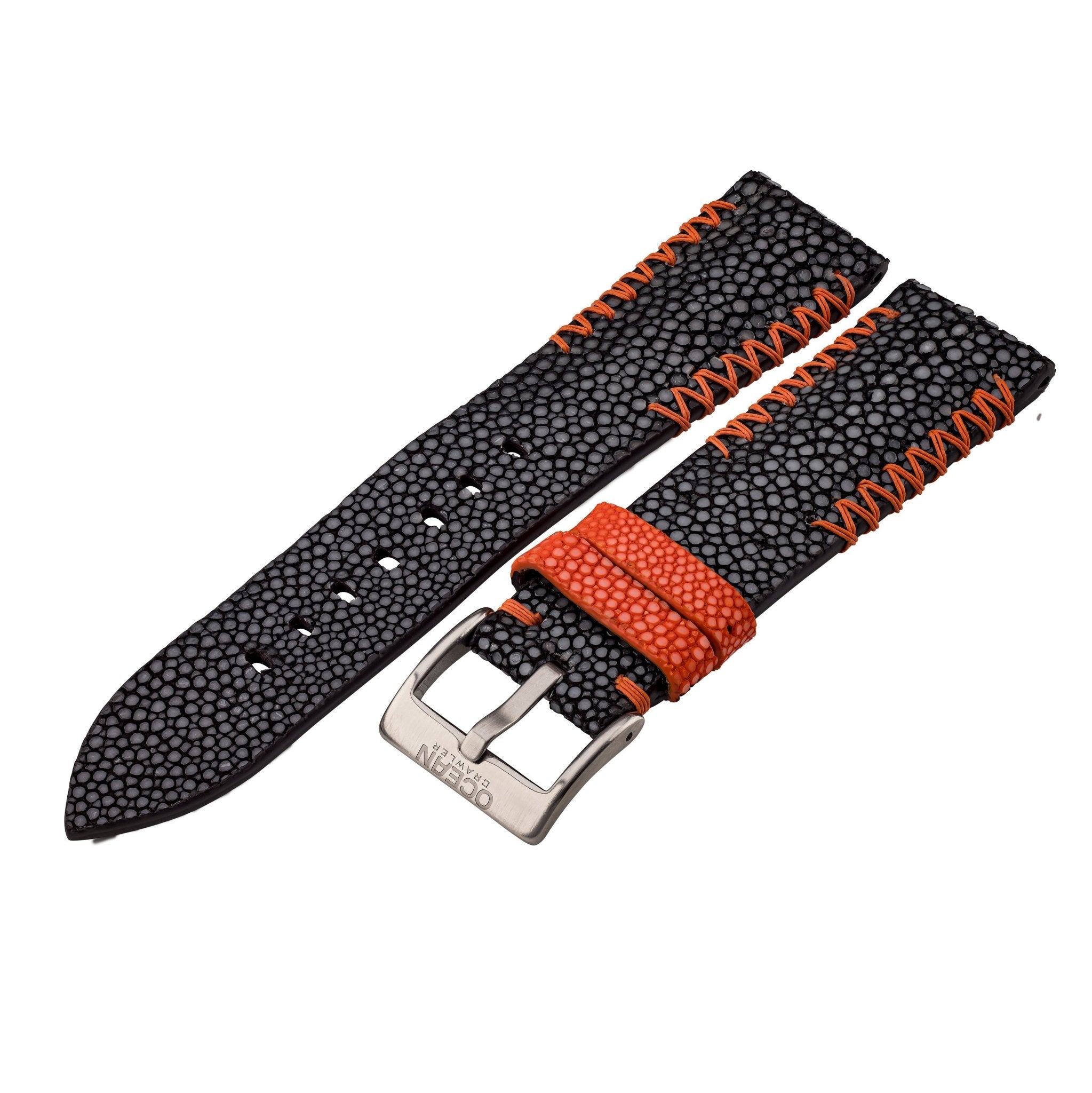 Black Stingray Leather Strap 22mm