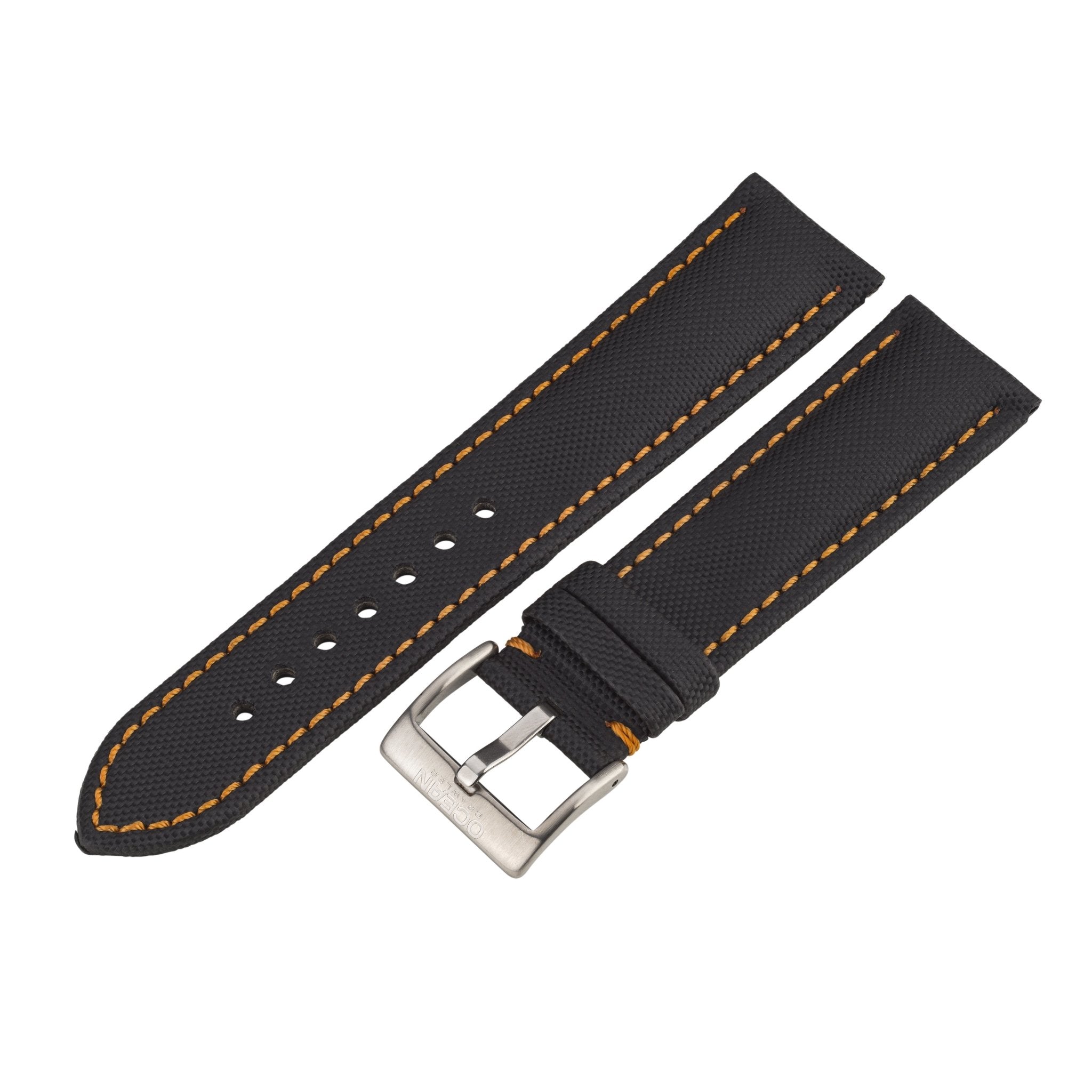 Water Resistant Black/Orange Ocean Crawler Kevlar Strap - 22mm - Ocean Crawler Watch Co.