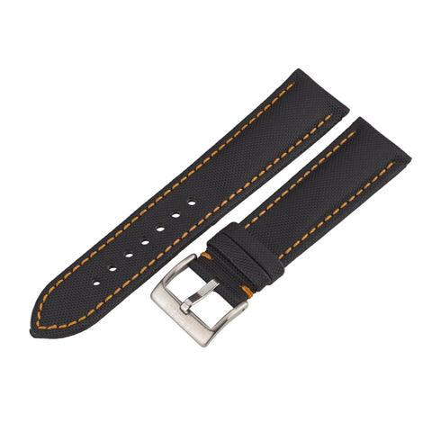 Water Resistant Black/Orange Ocean Crawler Kevlar Strap - 22mm - Ocean Crawler Watch Co.