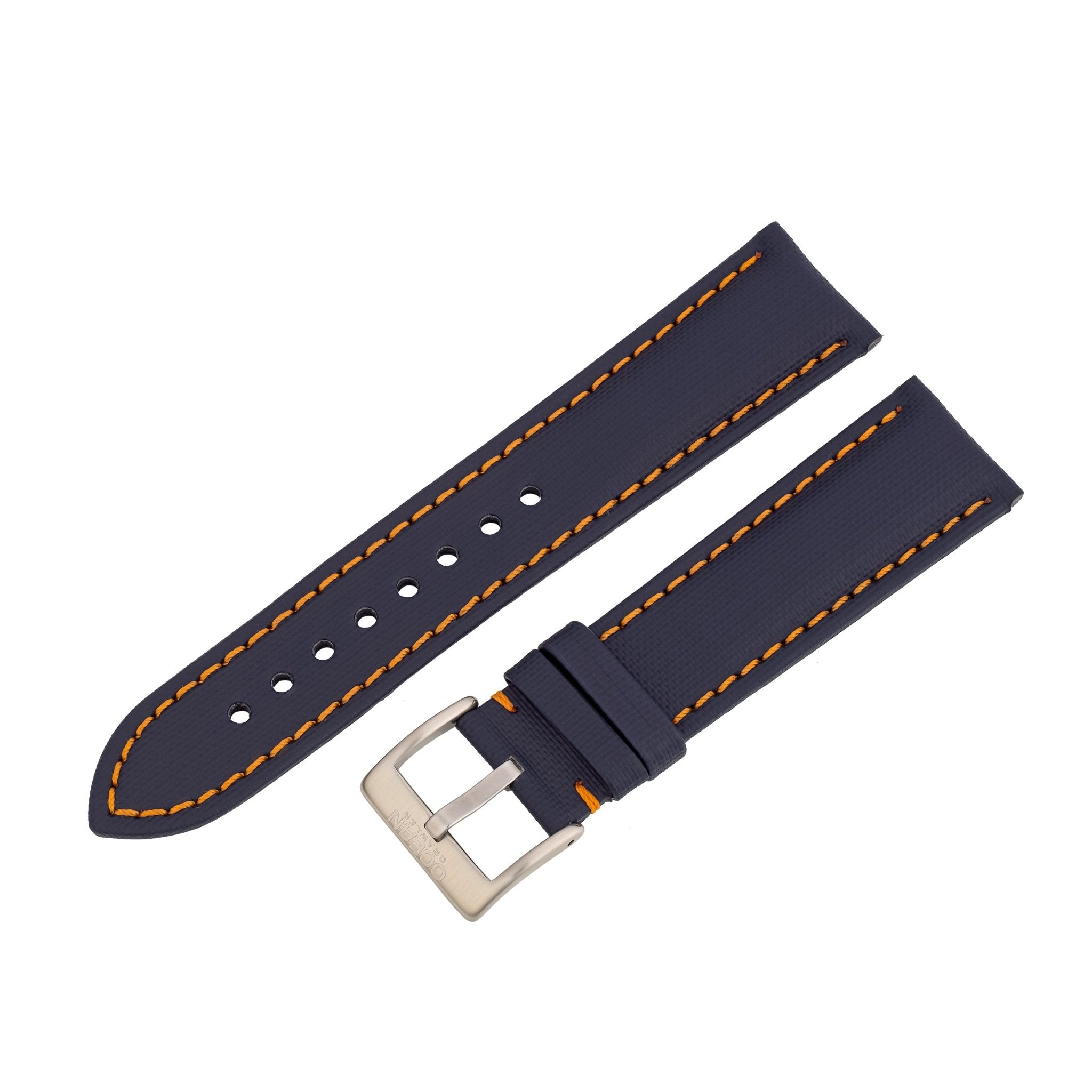 Water Resistant Blue/Orange Ocean Crawler Kevlar Strap - 22mm - Ocean Crawler Watch Co.